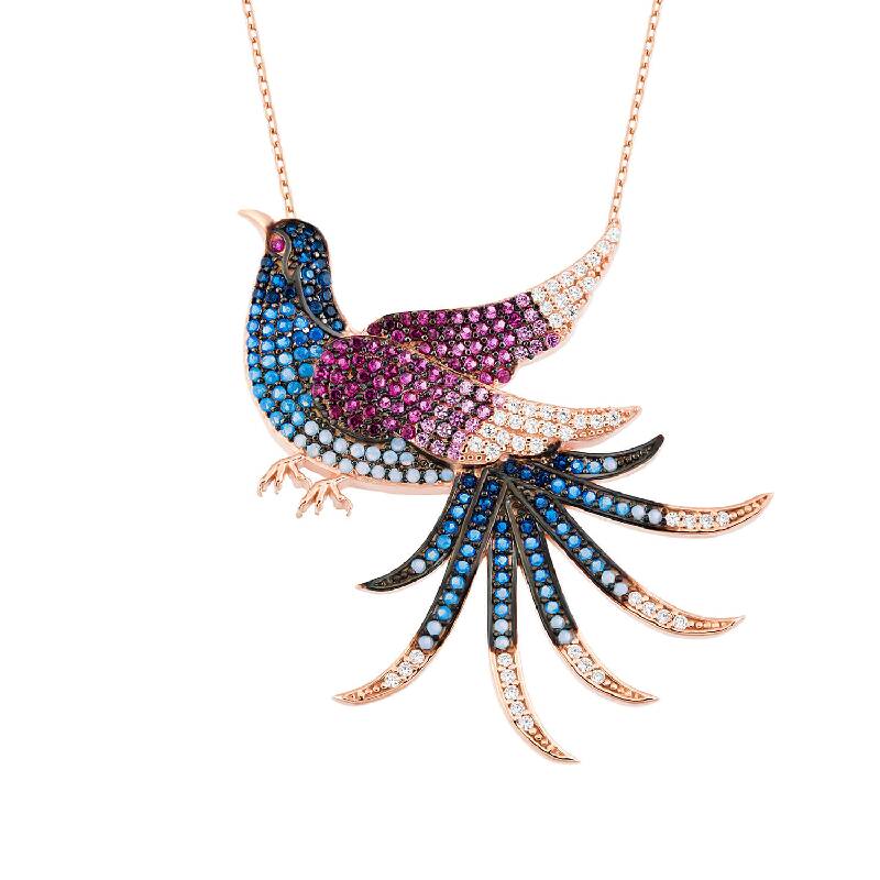 Phoenix Bird Silver Necklace
