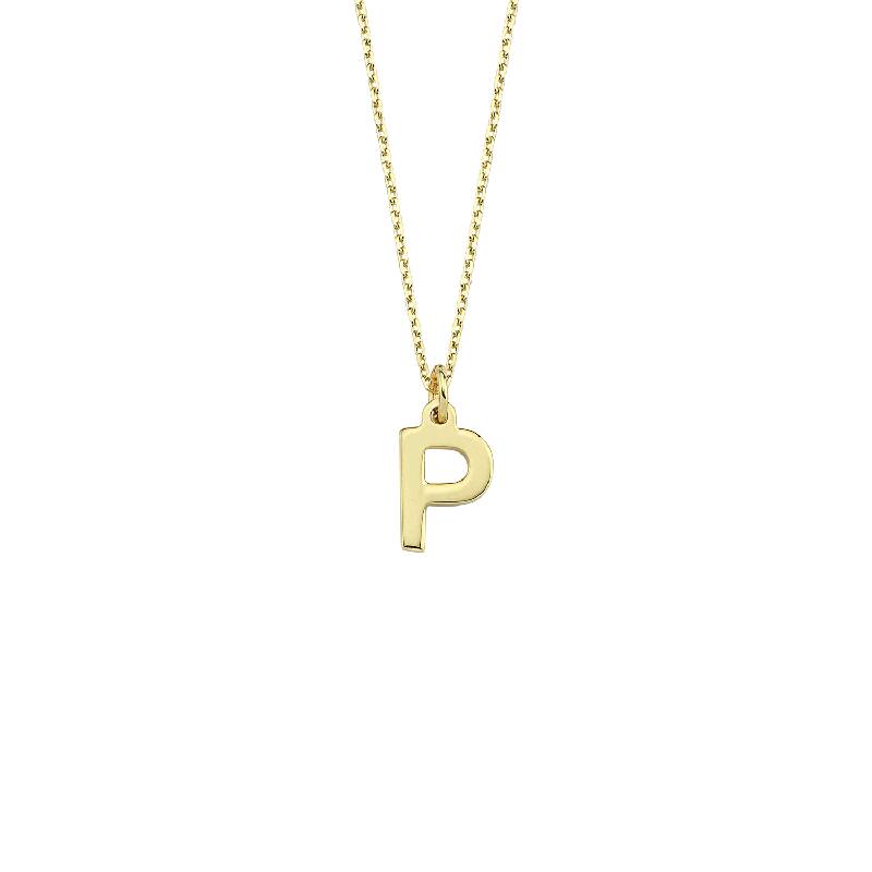 Gold Necklace Letter P