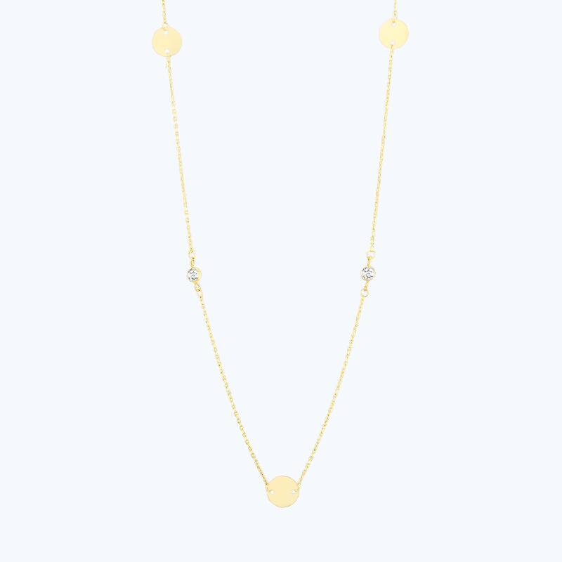 Chain Plate Gold Necklace