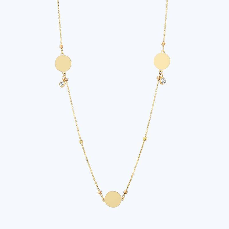 Chain Plate Gold Necklace