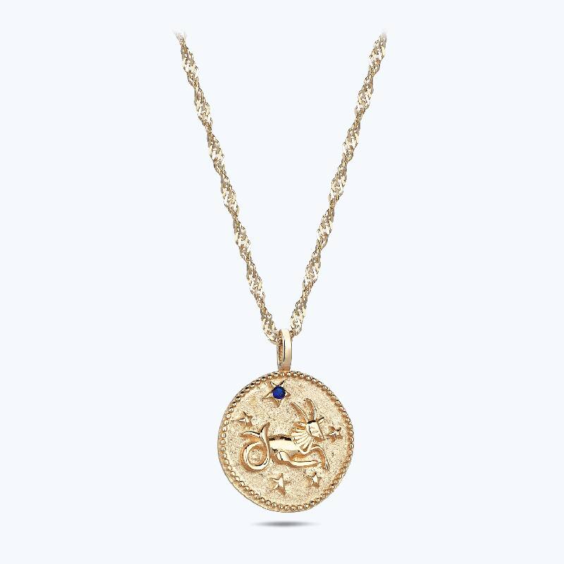Zodiac Sign Gold Necklace Capricorn