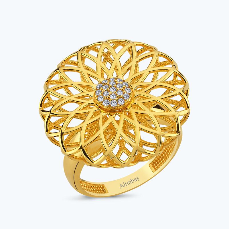 22K Gold Flower Ring