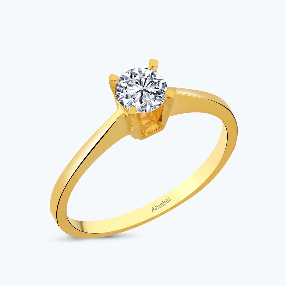 22 Ayar Altın Tektaş Yüzük