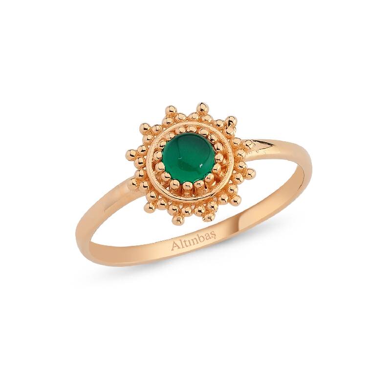 Colored Stone Gold Ring